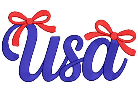 Download USA Bow Embroidery Design - Premium Resources