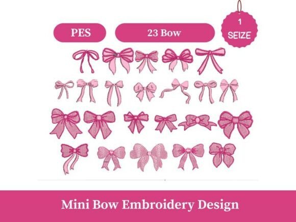 Download Mini Bow Embroidery Design - Premium Resources