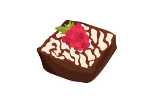Download Brownie with Powdered Sugar and Raspberry - Sugar Collection